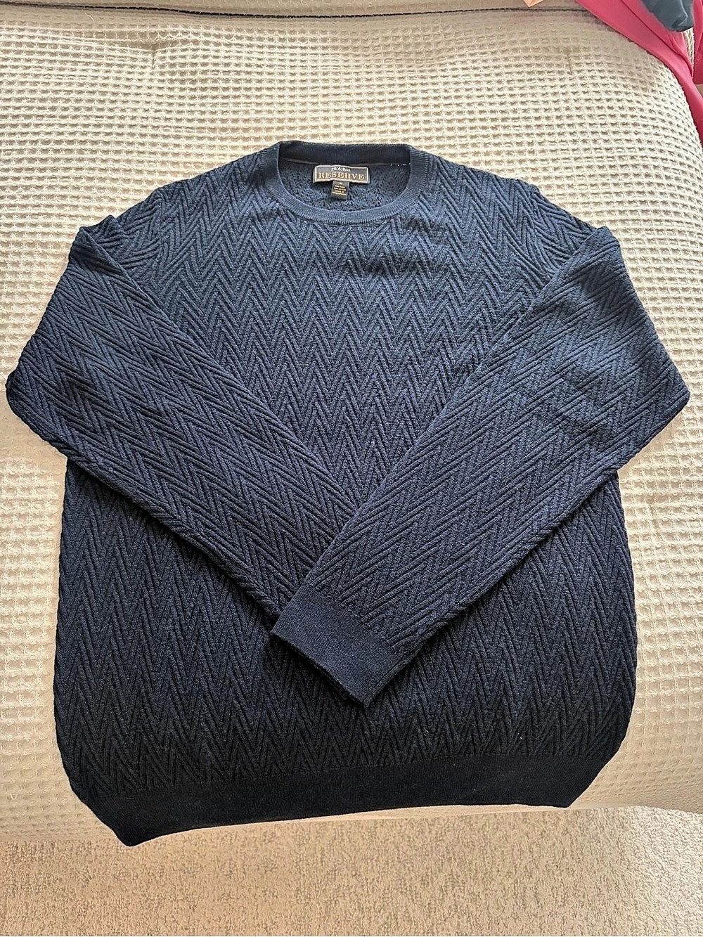 Jos A Bank-Reserve, Textured Geometric Crewneck Sweater Size Medium Like New